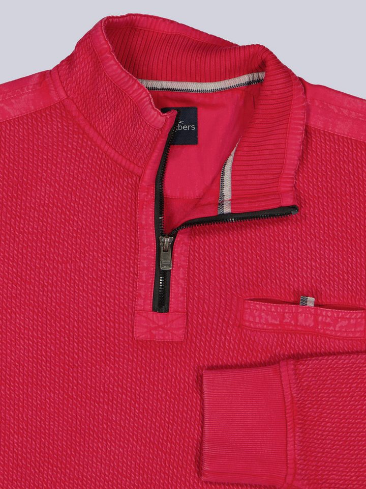 Engbers Sweatshirt Herren Sweatshirt strukturiert, Rot – Bild 5 von 5