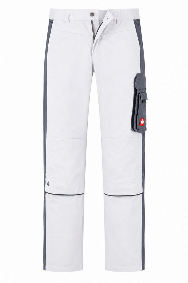 Engelbert Strauss Arbeitsbundhose Strauss Bundhose e.s.active Arbeitshose Flexbelt weiß/grau seitlich dehnbarer Flexbelt-Bund, Hammerschlaufe, Kniepadstaschen – Bild 2 von 4
