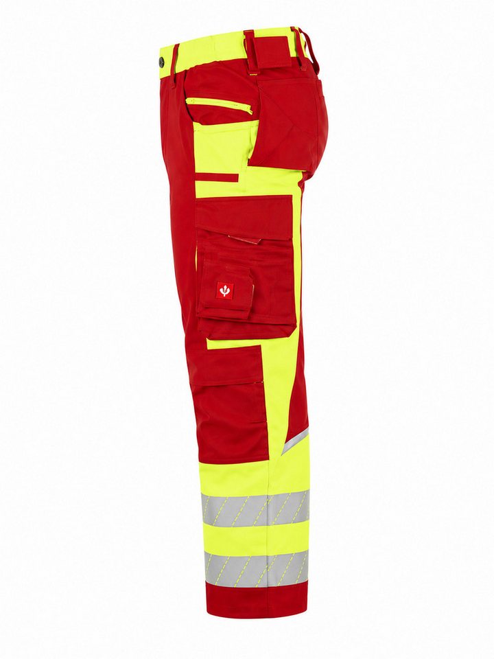 Engelbert Strauss Arbeitsbundhose Warnschutz-Bundhose e.s.motion 24/7 Herren rot/warngelb hochwertige Reflexstreifen – Bild 3 von 5