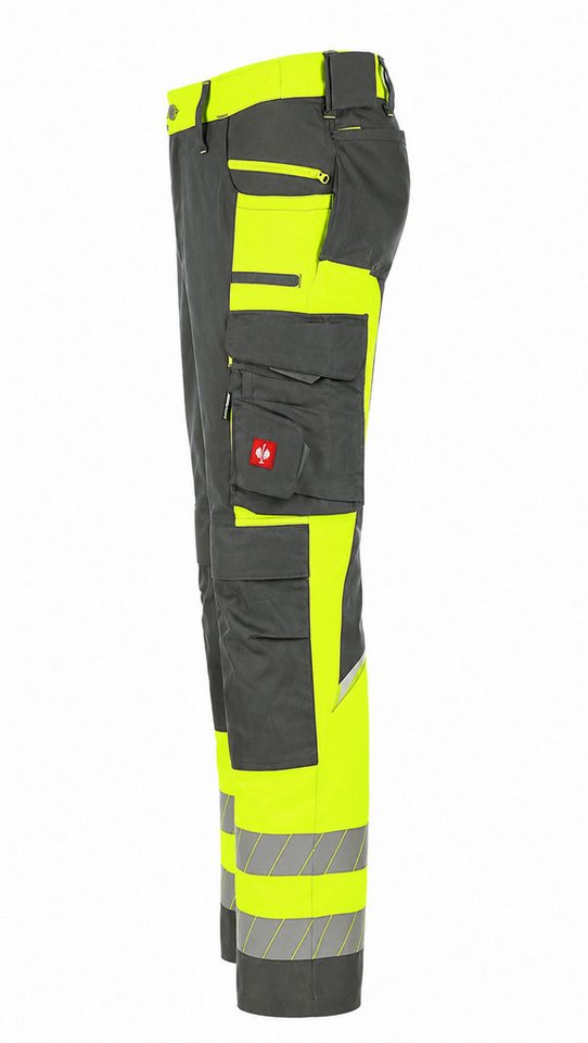Engelbert Strauss Arbeitsbundhose Warnschutz-Bundhose e.s.motion 24/7 Herren anthrazit/warngelb hochwertige Reflexstreifen – Bild 3 von 5