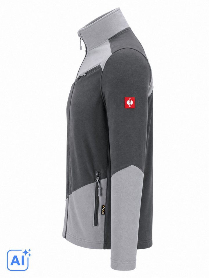 Engelbert Strauss Arbeitsjacke e.s. motion 2020 Herren Fleecejacke Arbeitsjacke anthrazit/platin effektive Wärmespeicherung bei gleichzeitig hoher Atmungsaktivi – Bild 4 von 5