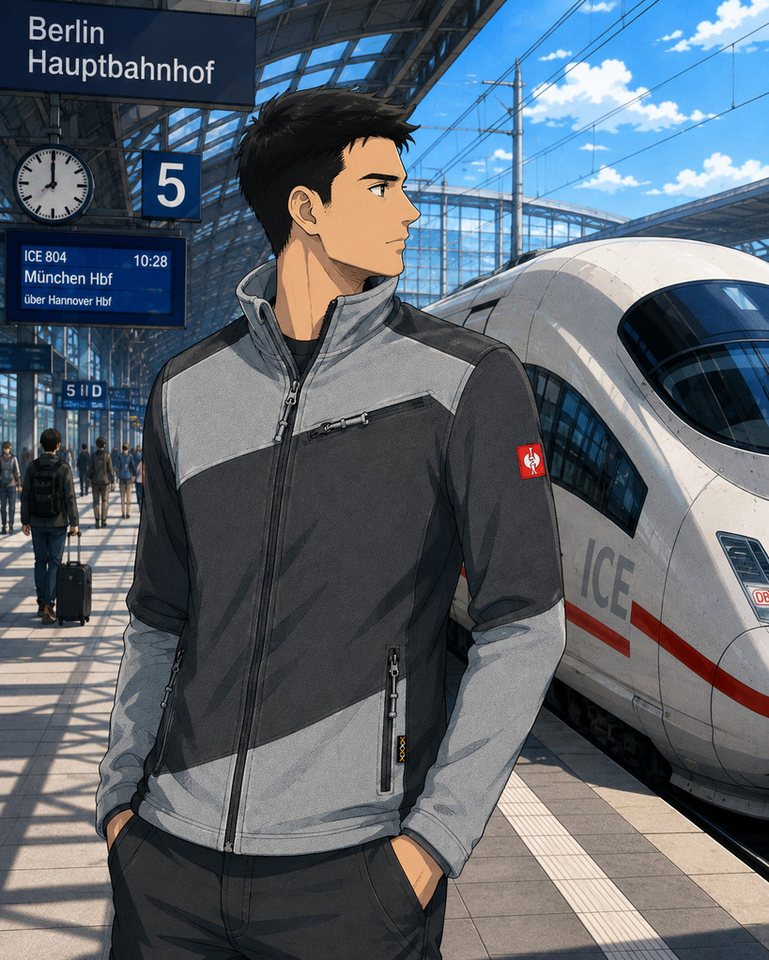 Engelbert Strauss Arbeitsjacke e.s. motion 2020 Herren Fleecejacke Arbeitsjacke anthrazit/platin effektive Wärmespeicherung bei gleichzeitig hoher Atmungsaktivi – Bild 5 von 5
