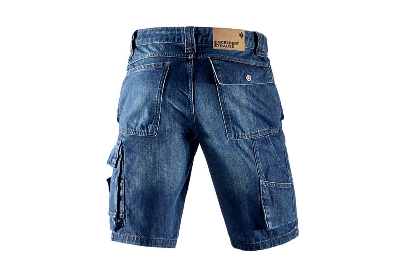 Engelbert Strauss Jeansshorts e.s. Worker-Jeans-Short, darkwashed Bund dehnbar – Bild 2 von 3