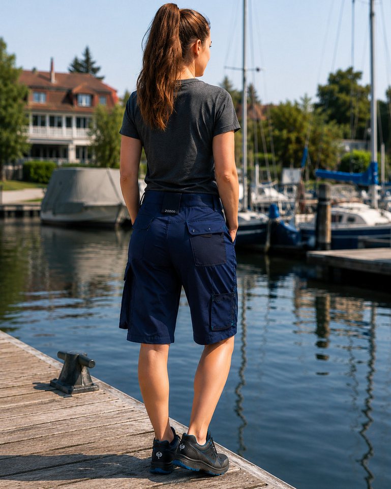 Engelbert Strauss Shorts Damen Arbeitsshorts e.s. motion 2020 Blau – Workwear-Short – Bild 4 von 5