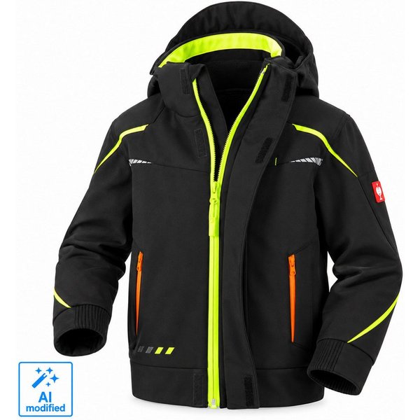 Engelbert Strauss Winterjacke Kinder Winterjacke gefütterte Softshelljacke winddicht wasserabweisend wasserabweisend, winddicht und atmungsaktiv