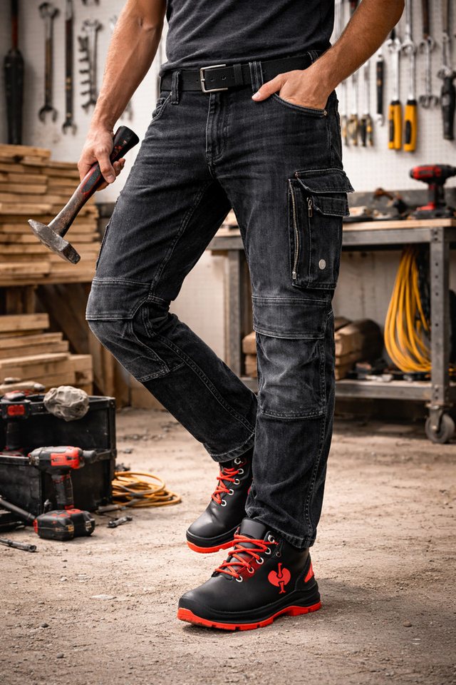 Engelbert Strauss Workerjeans e.s. Cargo Jeans – robuste Arbeitsjeans mit Flexbund, Knieverstärkung – Bild 4 von 4