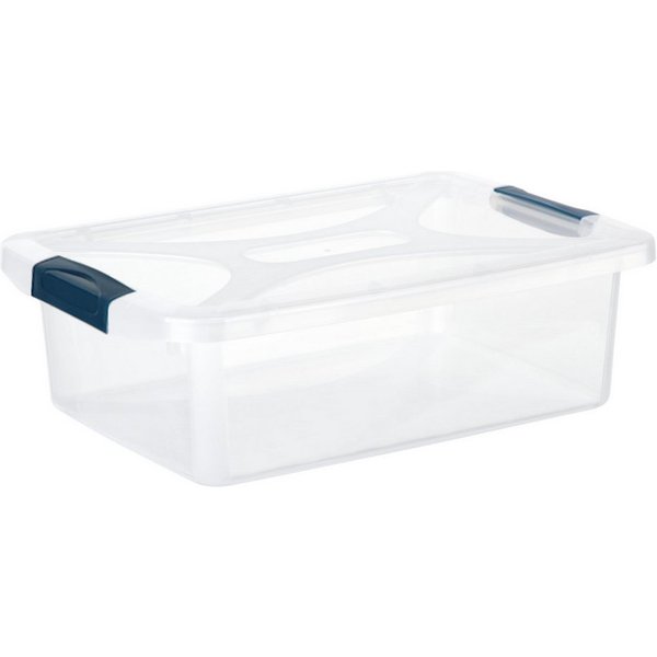 Engelland Aufbewahrungsbox Plastikbox mit Deckel und Verschluss-Clips (Stapelbox, Aufbewahrungskiste, Organizer), stapelbar, stabil, BPA-frei, lebensmittelecht