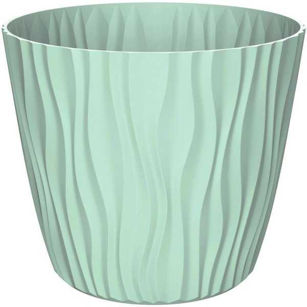 Engelland Blumentopf Pflanztopf mit Drainagesystem (Vorteils-Set, 1 St., robuster PP-Kunststoff), 3D-Wellenoptik, UV-resistent, Drainagesystem, direkte Bepflanz