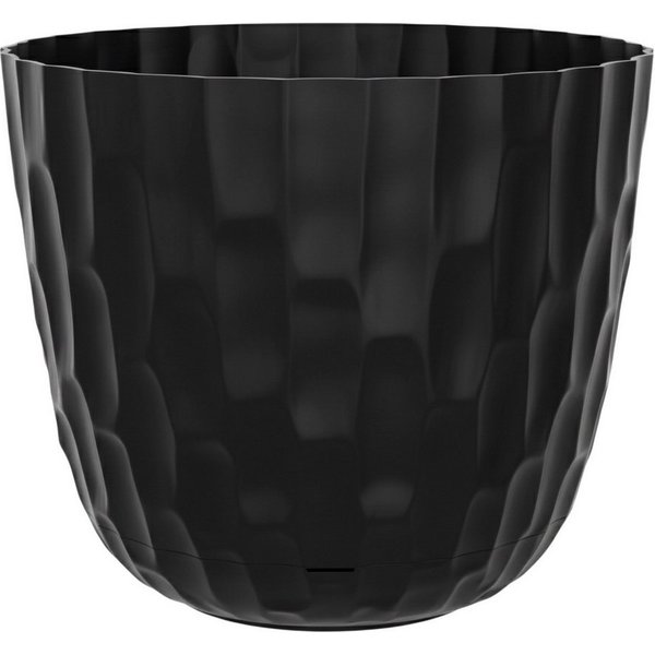 Engelland Blumentopf Pflanztopf mit Untersetzer & Bewässerungssystem (Vorteils-Set, 1 St., robuster PP-Kunststoff), Übertopf, Hammerschlag-Optik, Innen- & Außen