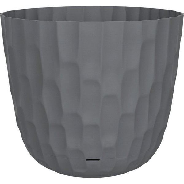Engelland Blumentopf Pflanztopf mit Untersetzer & Bewässerungssystem (Vorteils-Set, 1 St., robuster PP-Kunststoff), Übertopf, Hammerschlag-Optik, Innen- & Außen