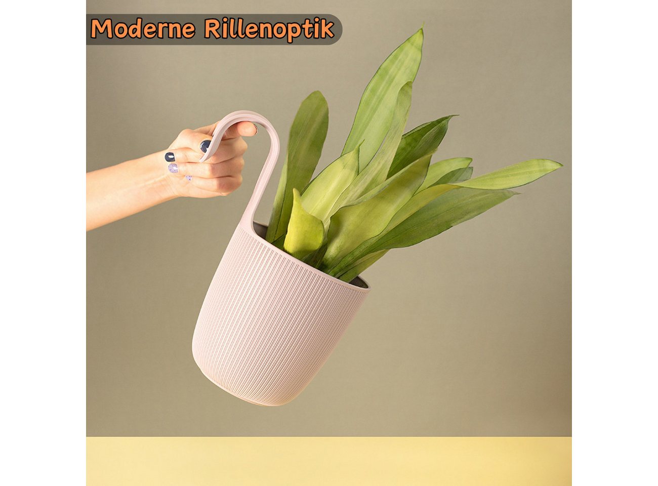 Engelland Blumentopf Blumentopf zum Hängen (Vorteils-Set, 3 St., Fassungsvermögen 2,3 Liter), UV-Beständig, Frostbeständig, Drainagesystem, ideal für Geländer/Z – Bild 4 von 5