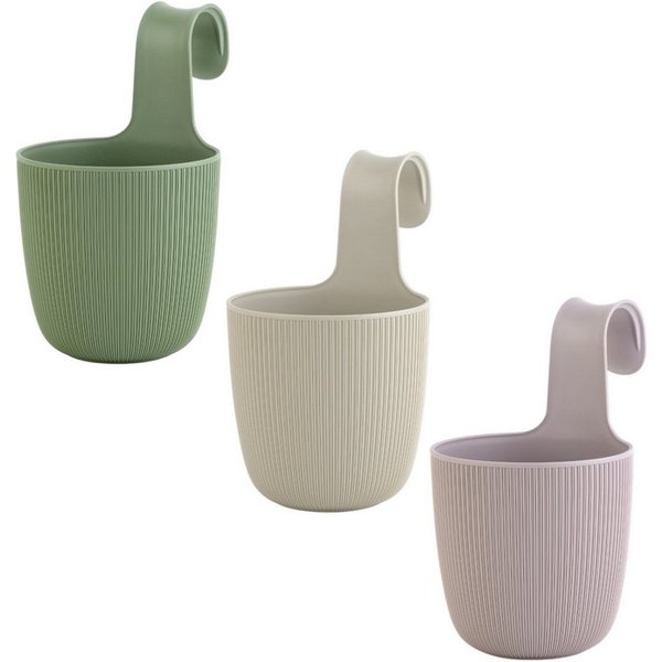 Engelland Blumentopf Blumentopf zum Hängen (Vorteils-Set, 3 St., Fassungsvermögen 2,3 Liter), UV-Beständig, Frostbeständig, Drainagesystem, ideal für Geländer/Z