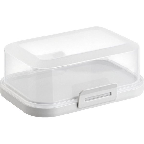 Engelland Butterdose Stapelbare Butter-/Käsedose, Kunststoff, (Vorteils-Set, 1-tlg., mit sicherem Klickverschluss), stapelbar, platzsparend, Ordnung im Kühlschr