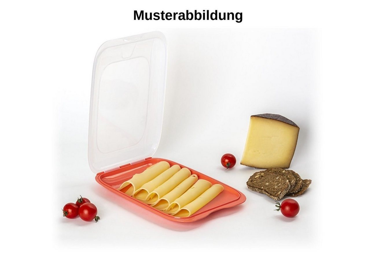 Engelland Frischhaltedose Aufschnittdosen, Aufschnittbox, PP-Kunststoff, BPA-frei, (Vorteils-Set, 4-tlg., mit transparentem Deckel), stapelbar, platzsparend, Or – Bild 5 von 5