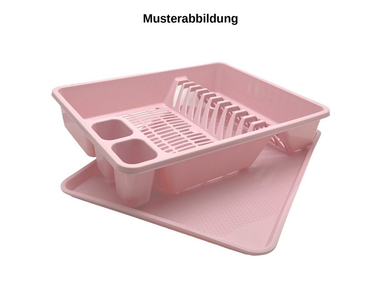 Engelland Geschirrständer Abtropfgestell, Abtropfgitter mit Wanne, für bis zu 11 Teller inkl. Besteck, spülmaschinengeeignet, BPA-frei – Bild 2 von 5
