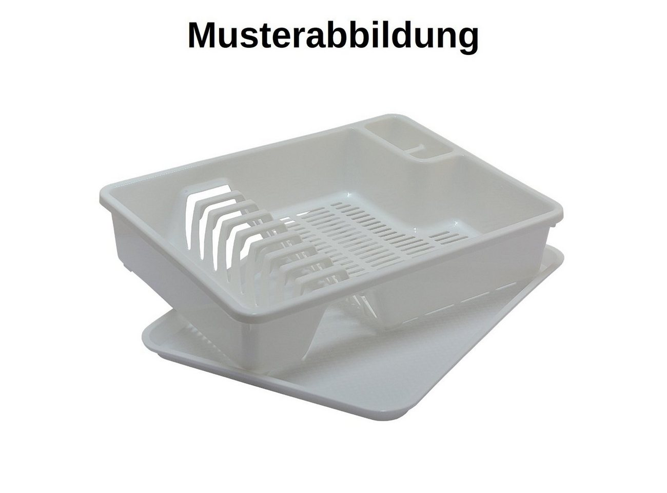 Engelland Geschirrständer Abtropfgestell, Abtropfgitter mit Wanne, für bis zu 9 Teller inkl. Besteck, spülmaschinengeeignet, BPA-frei – Bild 2 von 5