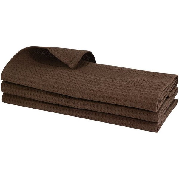 Engelland Geschirrtuch Poliertuch, (Vorteils-Set, 3-tlg., Waffel-Pique), 100 % Baumwolle, integrierte Aufhängeschlaufe, 70 x 50 cm