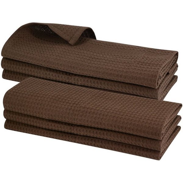 Engelland Geschirrtuch Poliertuch, (Vorteils-Set, 6-tlg., Waffel-Pique), 100 % Baumwolle, integrierte Aufhängeschlaufe, 70 x 50 cm