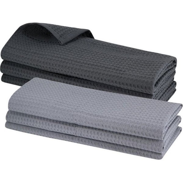 Engelland Geschirrtuch Poliertuch, (Vorteils-Set, 6-tlg., Waffel-Pique), 100 % Baumwolle, integrierte Aufhängeschlaufe, 70 x 50 cm