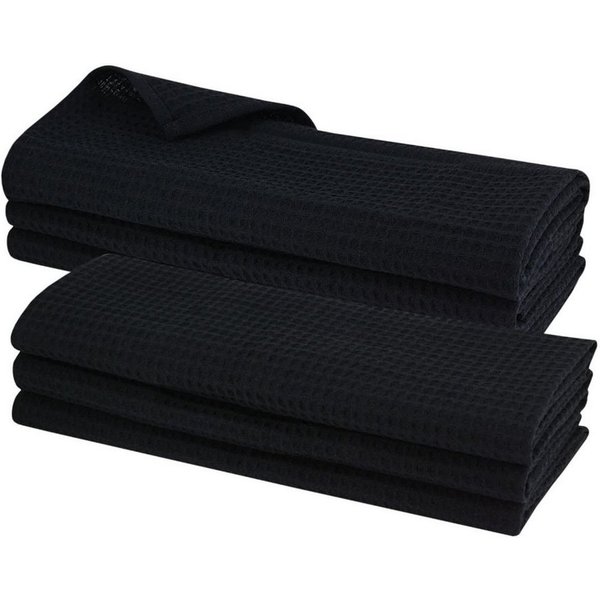 Engelland Geschirrtuch Poliertuch, (Vorteils-Set, 6-tlg., Waffel-Pique), 100 % Baumwolle, integrierte Aufhängeschlaufe, 70 x 50 cm