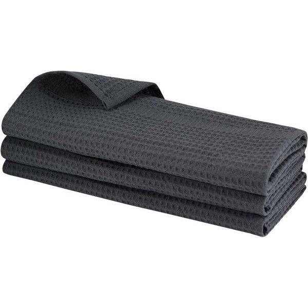 Engelland Geschirrtuch Poliertuch, (Vorteils-Set, 3-tlg., Waffel-Pique), 100 % Baumwolle, integrierte Aufhängeschlaufe, 70 x 50 cm
