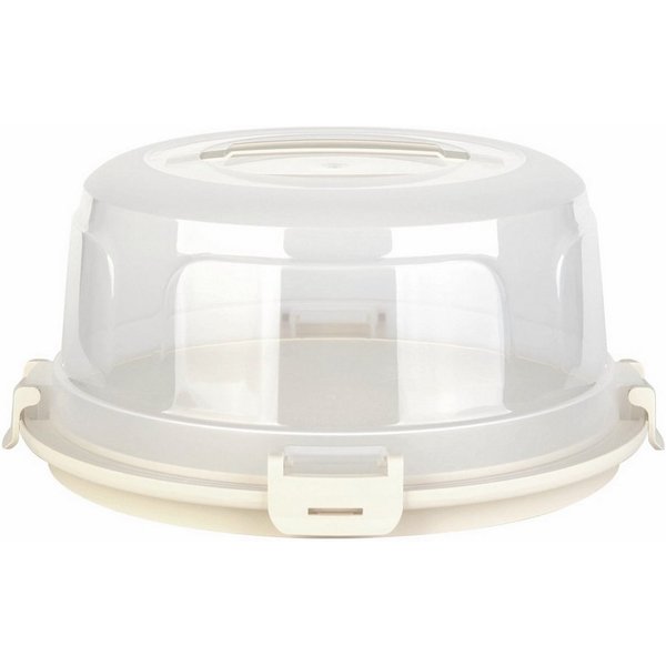 Engelland Kuchentransportbox mit Griff, Deckel und 4-fach Klick-Verschluss, rund, Kunststoff, (36,50 cm x H 17,50 cm, BPA-frei), spülmaschinengeeignet, lebensmi