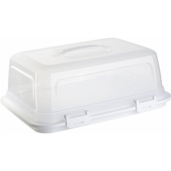 Engelland Kuchentransportbox mit Griff, Deckel und 4-fach Klick-Verschluss, rechteckig, Kunststoff, (L 44 x B 35 x H 17,50 cm, BPA-frei), spülmaschinengeeignet,