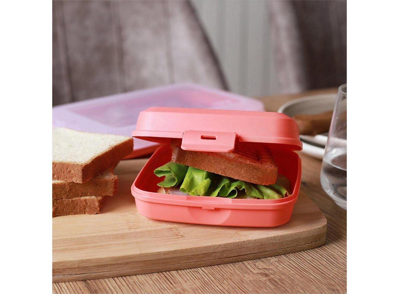 Engelland Lunchbox Brotdose mit Klickverschluss, Kunststoff (BPA-frei), (Vorteils-Set, 2-tlg., Ideal für Schule, Kindergarten und Arbeit), BPA frei, robuster Ku – Bild 2 von 5