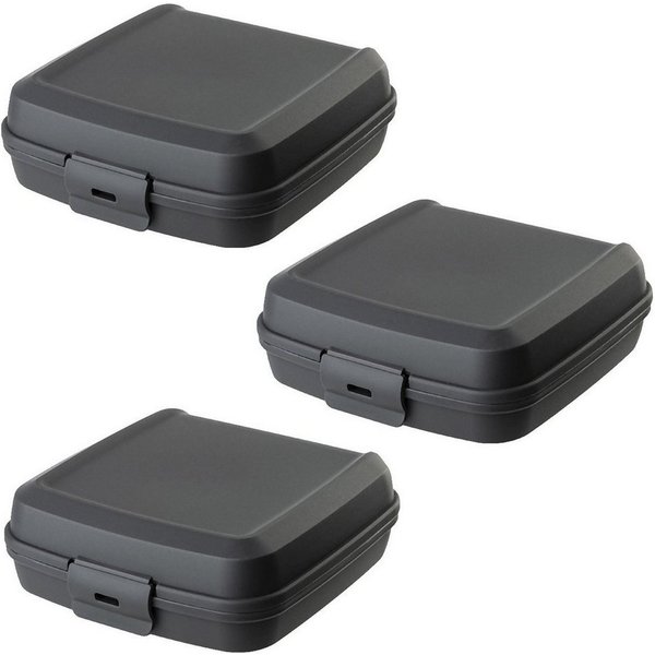 Engelland Lunchbox Brotdose mit Klickverschluss, Kunststoff (BPA-frei), (Vorteils-Set, 3-tlg., Ideal für Schule, Kindergarten und Arbeit), BPA frei, robuster Ku