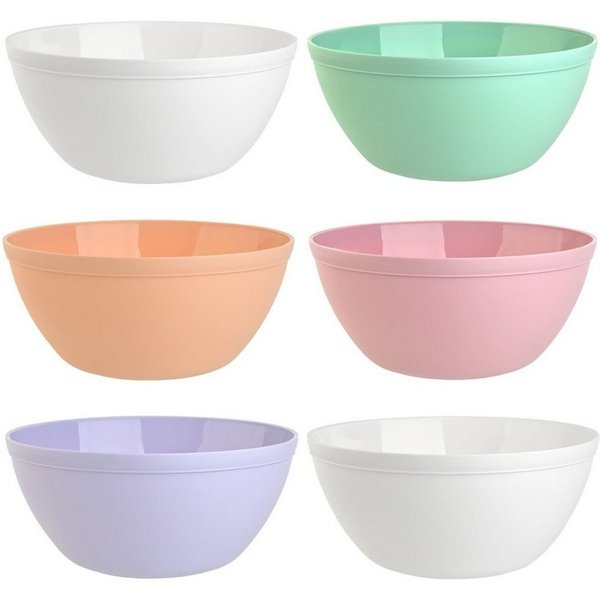 Engelland Müslischüssel Plastikschale, 900 ml, PP-Kunststoff (BPA-frei), (Vorteils-Set, 6-tlg), spülmaschinengeeignet, mikrowellengeeignet, Ø 16 cm, BPA-frei