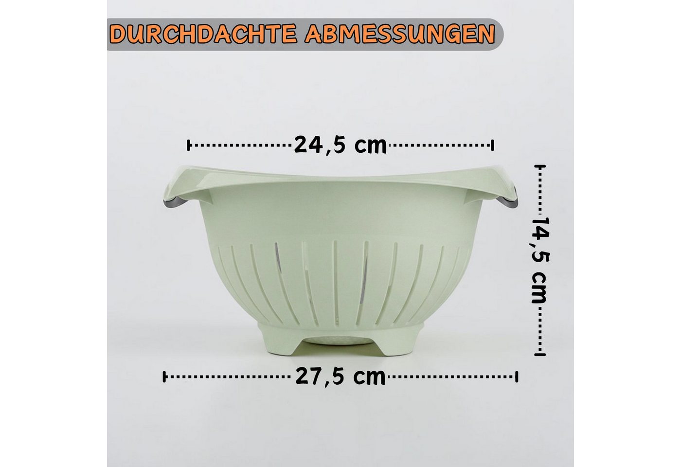 Engelland Nudelsieb Abtropfsieb, Seiher, Kunststoff, (Vorteils-Set, 2-St., Ø 24,5 cm), spülmaschinengeeignet, BPA-frei, lebensmittelecht – Bild 2 von 5
