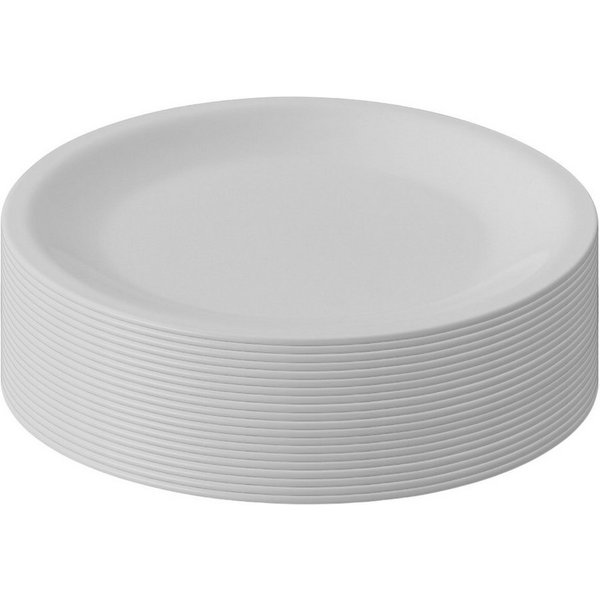 Engelland Plastikteller Wiederverwendbare Kunststoffteller, flach, BPA-frei, Ø 23,5 cm, (20 St), bruchfest, Mehrweg, mikrowellen- & spülmaschinenfest, Camping, 