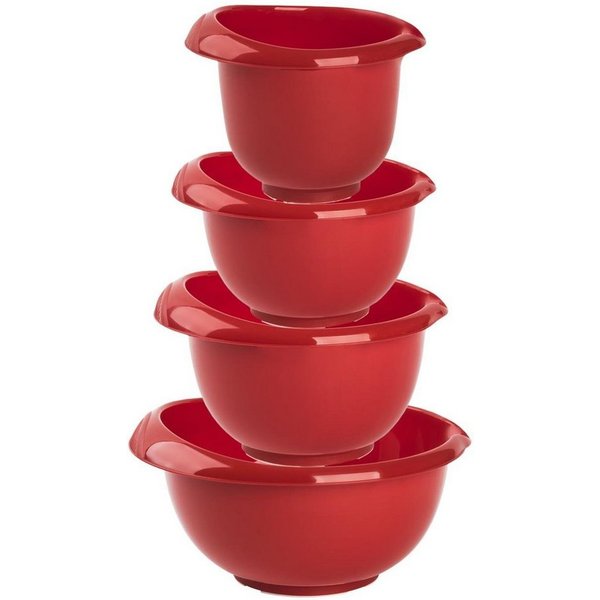 Engelland Rührschüssel Backschüssel-Set, Kunststoff, (Vorteils-Set, 4-tlg), spülmaschinengeeignet, mikrowellengeeignet, Ausgusslippe