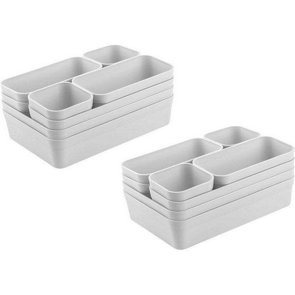 Engelland Schubladeneinsatz Schubladen-Organizer (Vorteils-Set, 16 St., individuelle Anordnung, passend für alle gängigen Schubladen), BPA-frei, spülmaschinenge