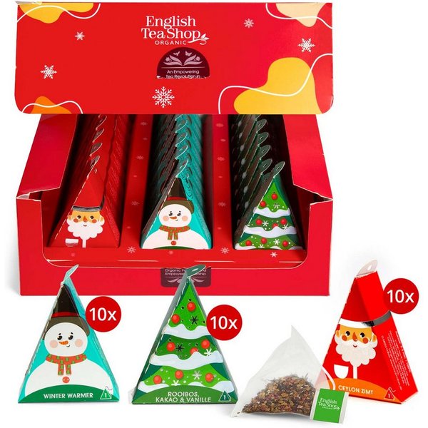 English Tea Shop Tee Weihnachtsgesellen Set, 3 Sorten, BIO, 30 Pyramidenbeutel