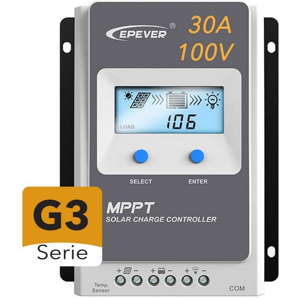 enjoy solar Solarladeregler EPEVER® MPPT Tracer AN, EPEVER® IT-NC G3 MPPT-Laderegler, Standard Modbus Kommunikationsprotokoll mit RS485 Schnittstelle