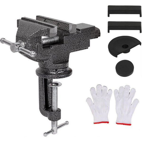 ENJOYWOOD Schraubstock, 1-St., 3,15 Zoll Tischklemme, 360°-Schwenkbasis, Universal Schraubstock für Heimgebrauch mit 62 mm Spannweite