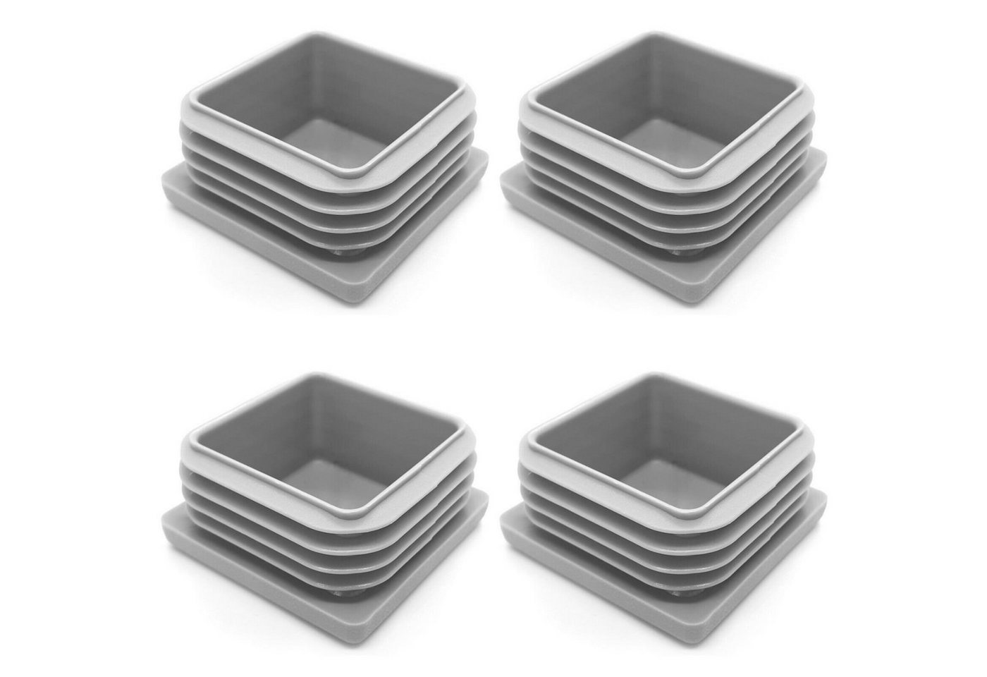 Enkotrade Endkappe Lamellenstopfen, (4-St), Grau, quadratisch, 20 x 20 mm, UV-beständig. Made in Germany – Bild 3 von 5