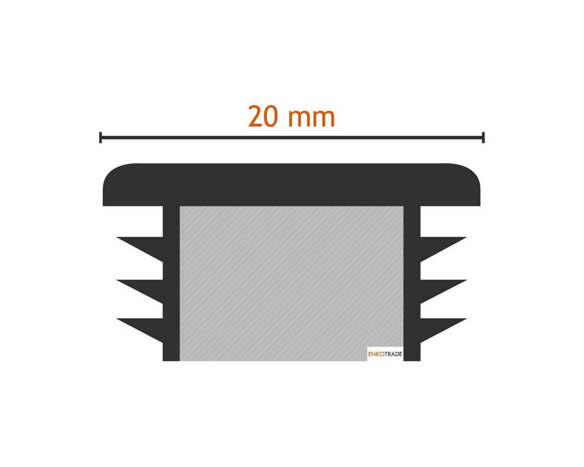 Enkotrade Endkappe Lamellenstopfen, (4-St), Grau, quadratisch, 20 x 20 mm, UV-beständig. Made in Germany – Bild 4 von 5
