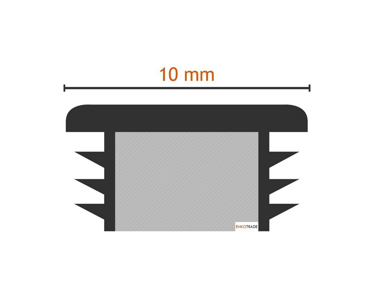 Enkotrade Endkappe Lamellenstopfen, (4-St), Schwarz, quadratisch, 10 x 10 mm, UV-beständig. Made in Germany – Bild 3 von 4
