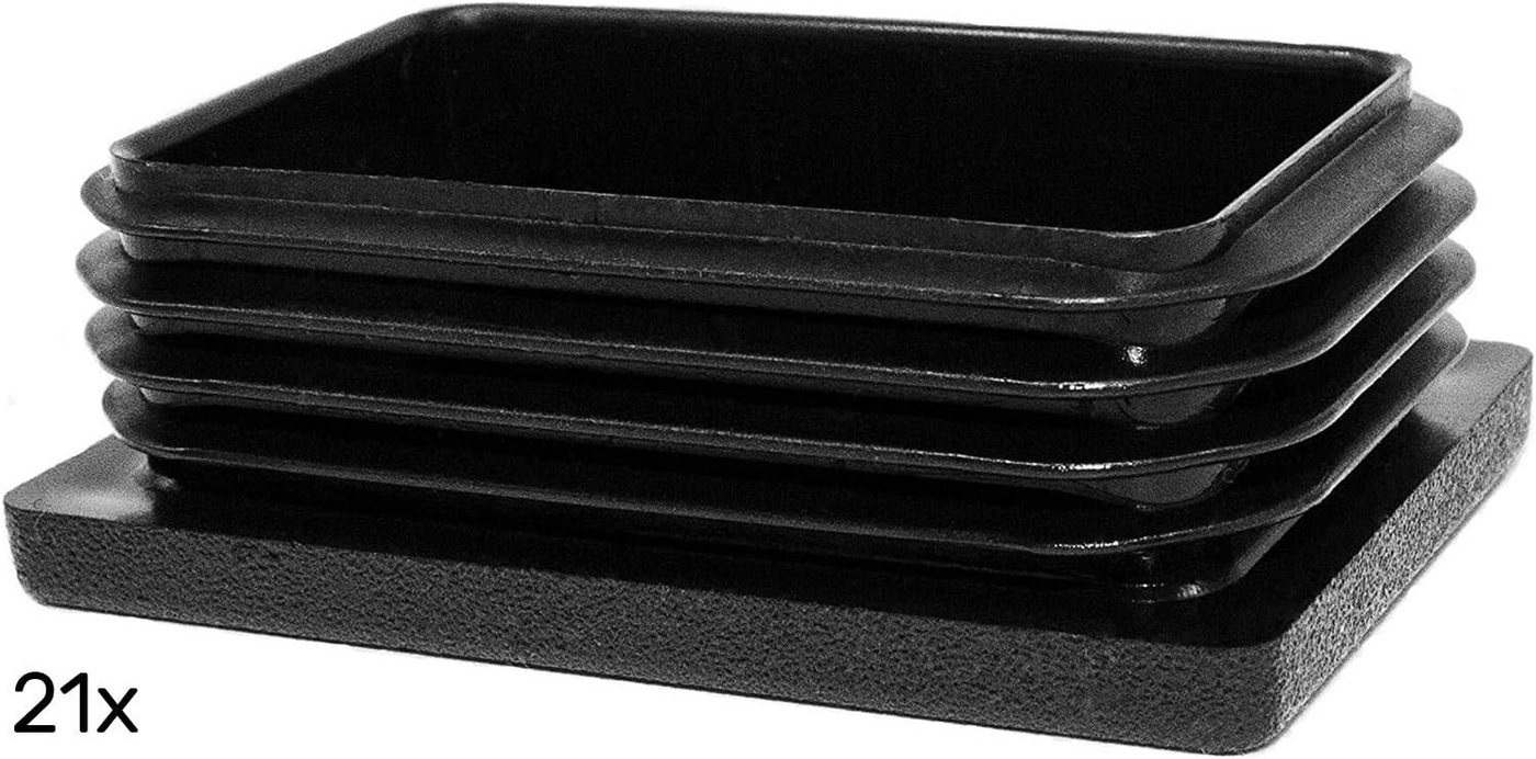 Enkotrade Endkappe Lamellenstopfen rechteckig, (21-St), Schwarz, rechteckig, 35 x 25 mm, UV-beständig. Made in Germany – Bild 2 von 3