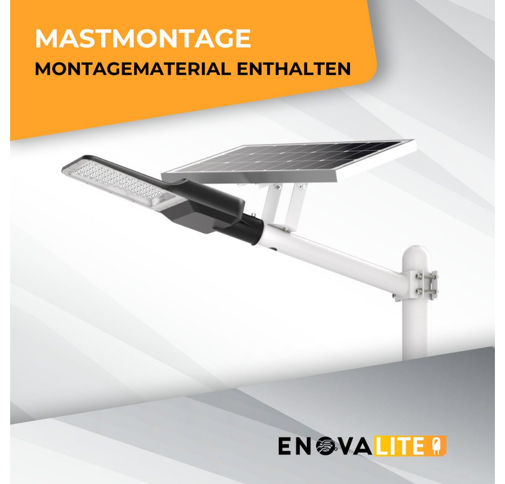 ENOVALITE LED Solarleuchte LUXULA Solar-Straßenleuchte 4300lm 6500K Kaltweiß Mastleuchte Dimmbar, Kaltweiß – Bild 4 von 5