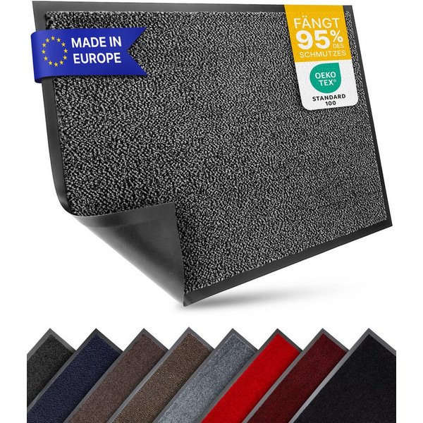 Entrando Fußmatte FIEL, Rechteckig, Höhe: 7 mm, Schmutzfangmatte Innen & Außen waschbar rutschfest dünn saugstark