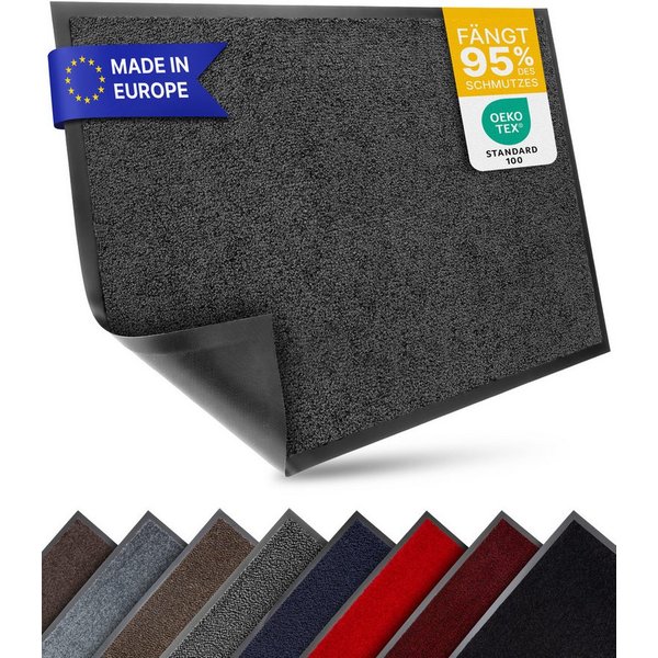Entrando Fußmatte FIEL, Rechteckig, Höhe: 7 mm, Schmutzfangmatte Innen & Außen waschbar rutschfest dünn saugstark