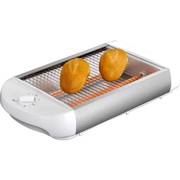 EPIQ Toaster 80001212 Flach-Toaster Brötchen-Röster, Weiß, 600 W