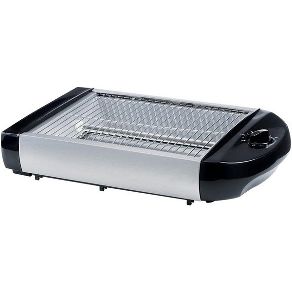 EPIQ Toaster 80001213 Flach-Toaster Brötchen-Röster, schwarz-silber, 600 W