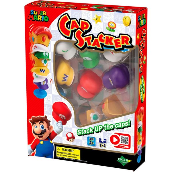 EPOCH Games Spiel Super Mario™ Cap Stacker, Familienspiel