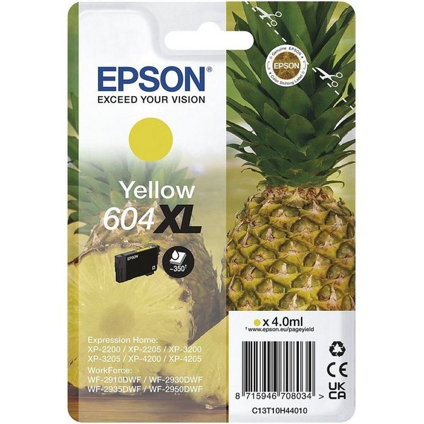 Epson 604 XL Tintenpatrone (1-tlg., Original Druckerpatrone, gelb)