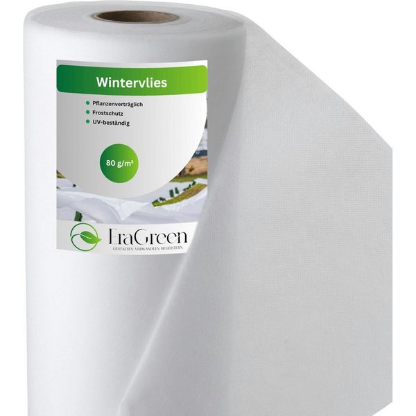 EraGreen Wintervlies Wintervlies 80g/m² 1,6m x 20m Pflanzen Frostschutzvlies, (Mehrjährige Einsatzzeit dank UV-Schutz, wasserdurchlässig und absolut pflanzenver