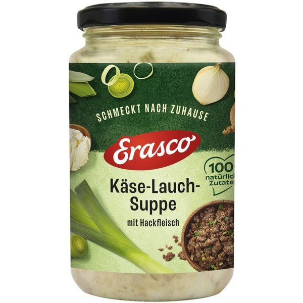 ERASCO Fertiggericht, Erasco Käse-Lauch-Suppe mit Hackfleisch Packung 350ml